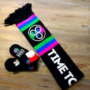 Scarf & Mitts, Arctic Winter Games, Black, Multi Color